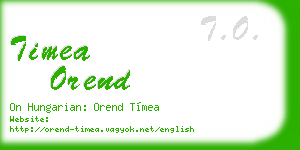 timea orend business card